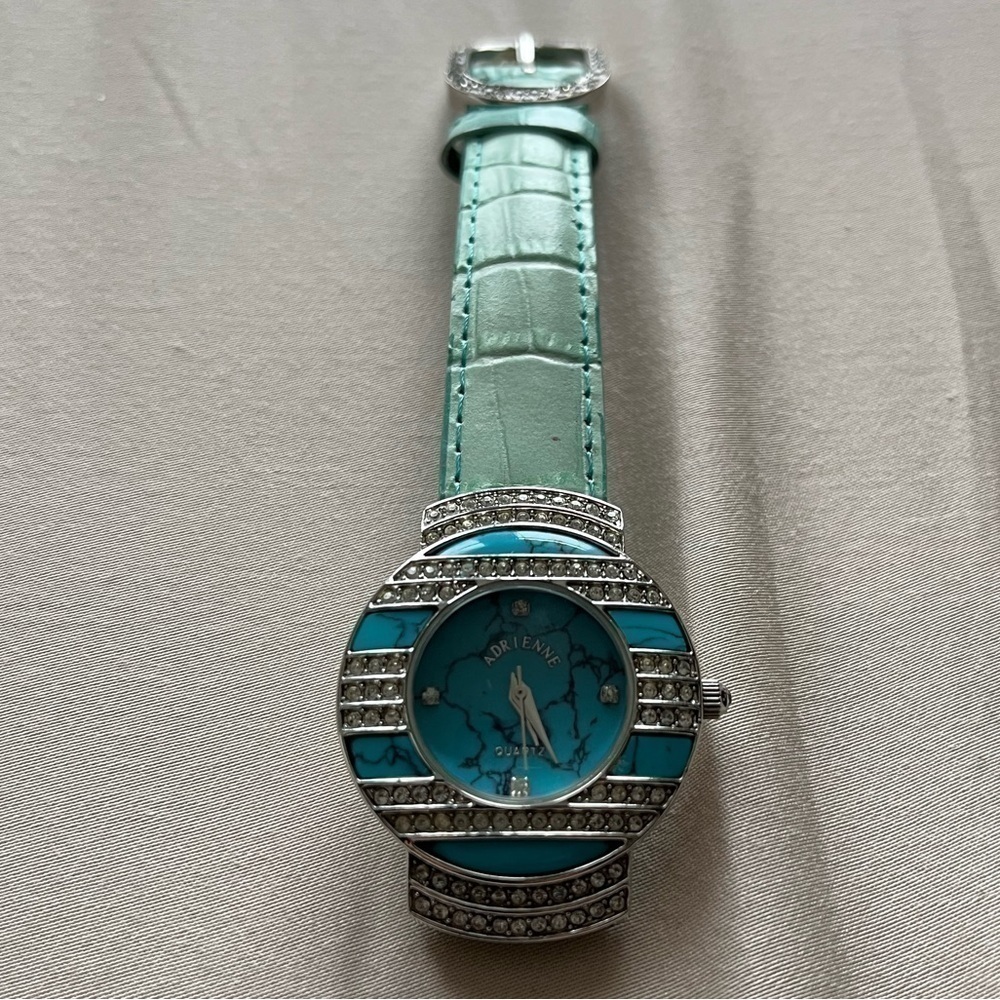 Adrienne Crystal Quartz Wrist Watch Turquoise - Picture 2 of 8